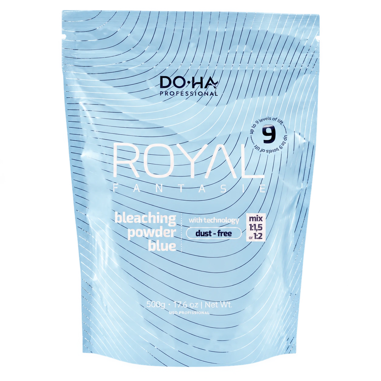 Embalagem do pó descolorante Royal Fantasie Azul DO•HA Professional, 500 g