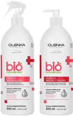 Kit Olenka Bio Reconstrutor com spray de reconstrução e gloss